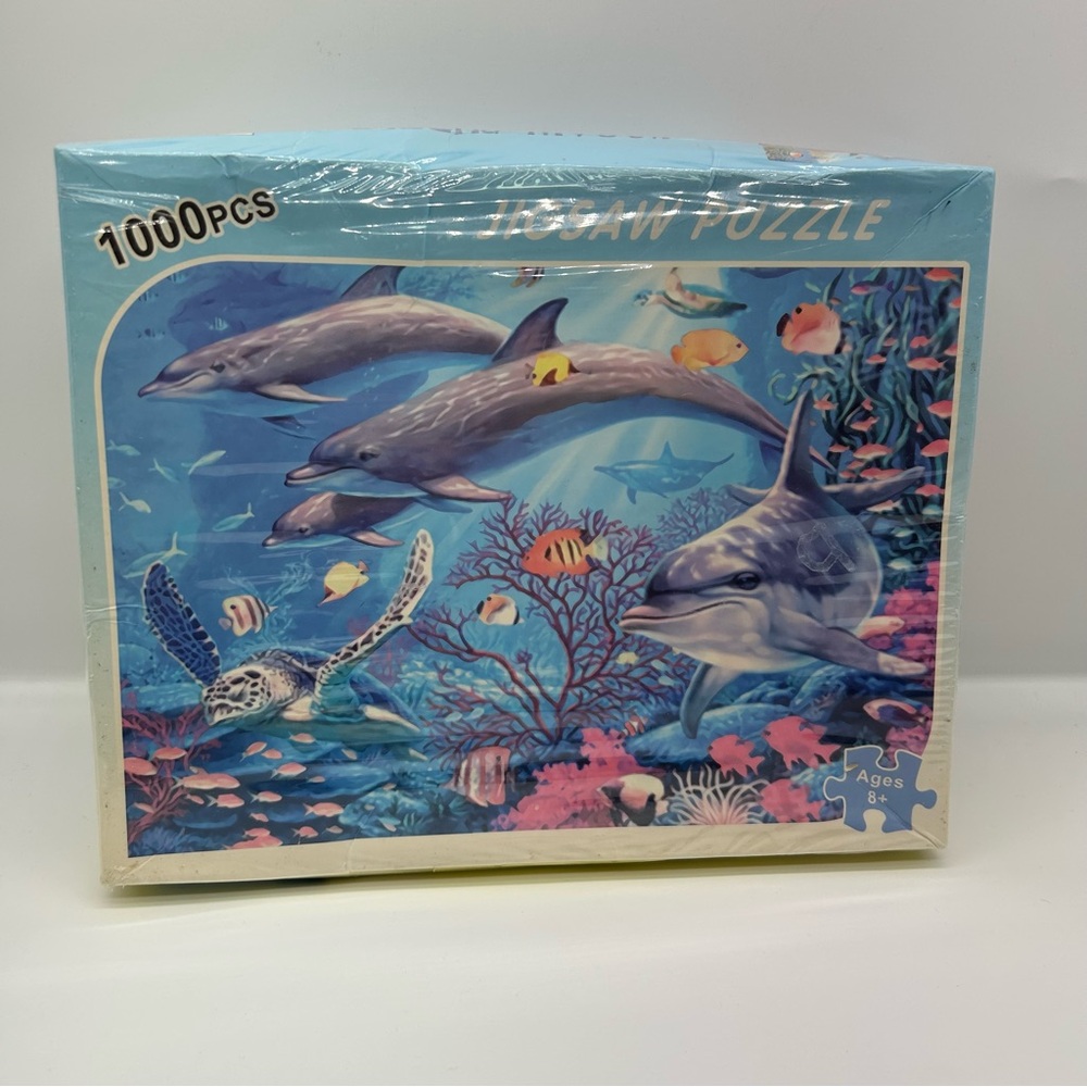 DCBA HGFE 1000 Piece Jigsaw Puzzle 27.5" x 19.7" Under the Sea Dolphins fish new